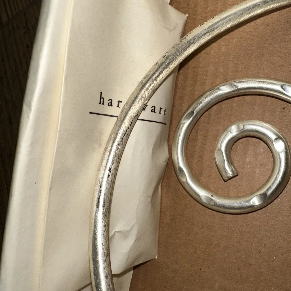Mirabel Hand Towel Ring Silver Tone Metal Round Bathroom Decor Modernist